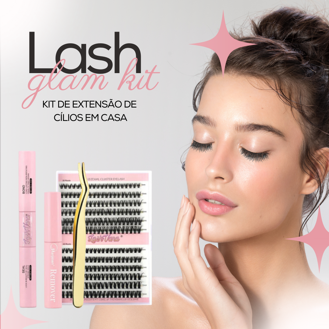 LashGlam Kit - Extensão de cílios em casa