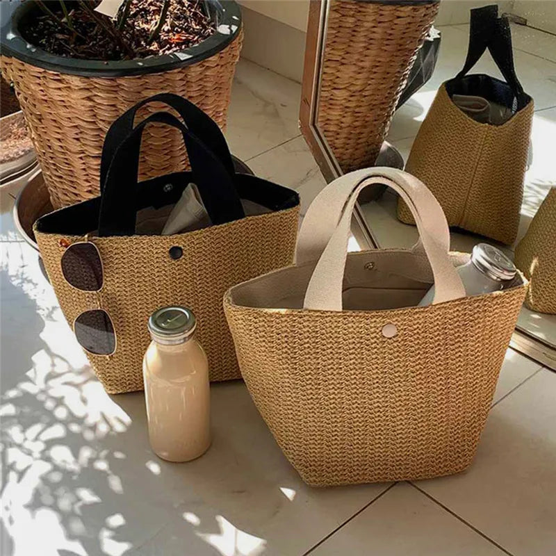 Bolsa de praia + Carteira de palha Renata - Elegancce